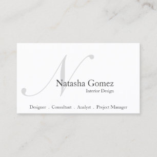 Tarjeta de visita blanco y negro elegante del