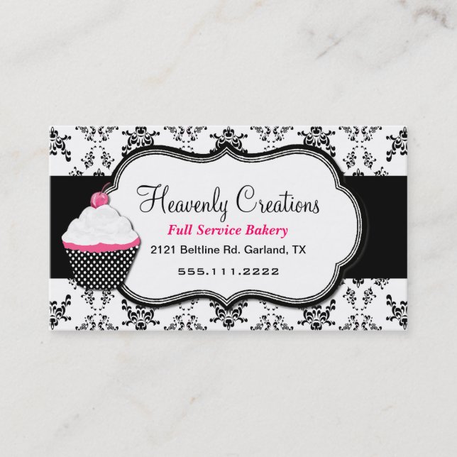 Tarjeta de visita blanco y negro elegante del (Anverso)