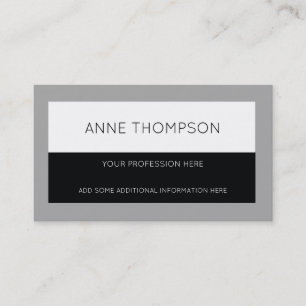 Tarjeta De Visita Blanco y negro, elegante y profesional moderno