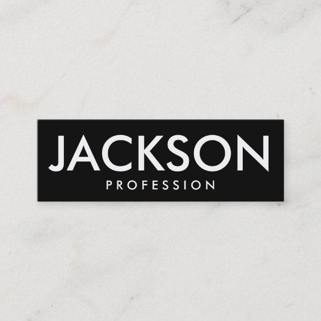 Tarjeta de visita blanco y negro intrépida (Anverso)