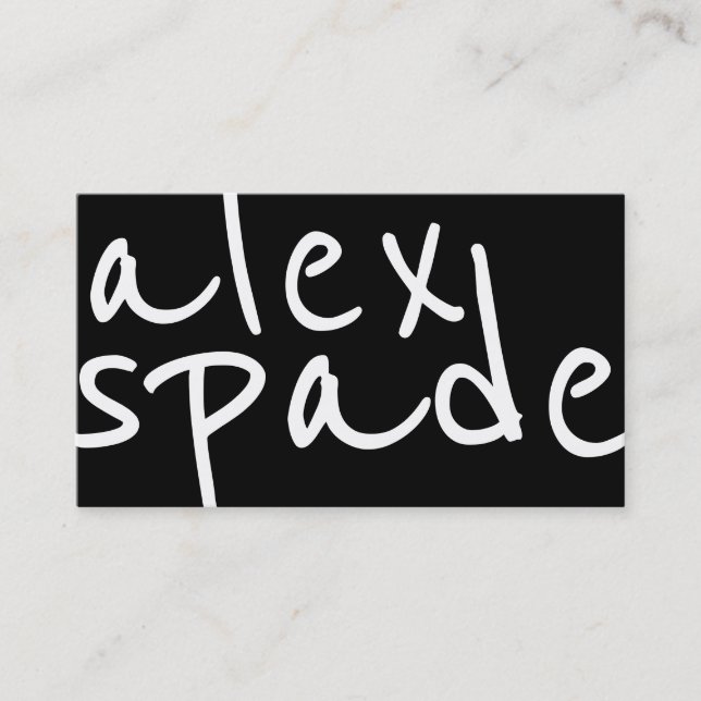 Tarjeta de visita blanco y negro intrépida del (Anverso)