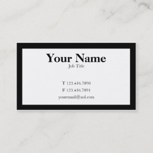 Tarjeta De Visita Blanco y negro lisos