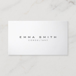 Tarjeta De Visita Blanco y negro llano profesional moderno elegante