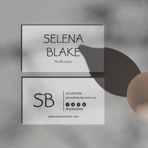 Tarjeta De Visita blanco y negro minimalista   Moda retro de moda