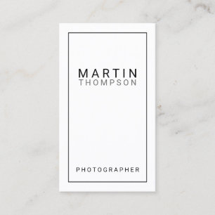Tarjeta De Visita Blanco y negro Minimalista profesional