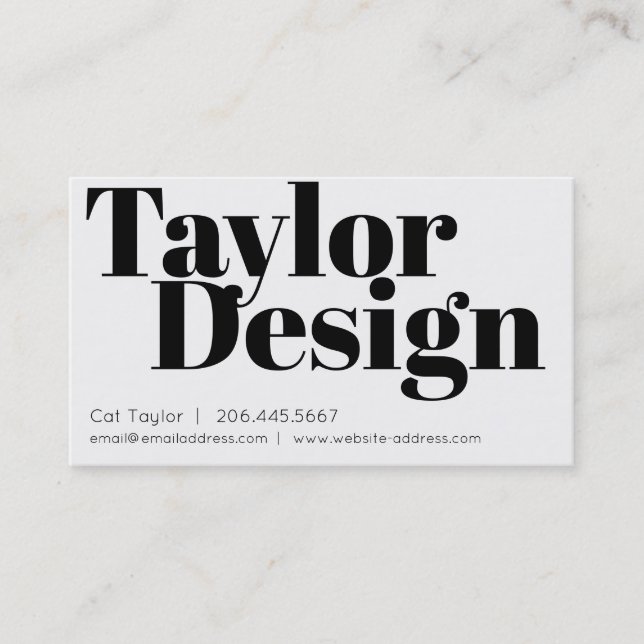 Tarjeta De Visita Blanco y negro mínimo y simple (Anverso)