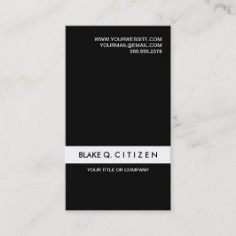 Tarjeta de visita blanco y negro moderna simple