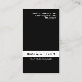 Tarjeta de visita blanco y negro moderna simple