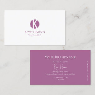Tarjeta De Visita Blanco y negro moderno con estilo monograma