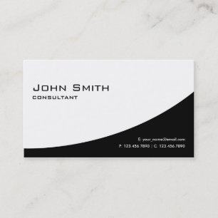 Tarjeta De Visita Blanco y negro moderno elegante llano profesional
