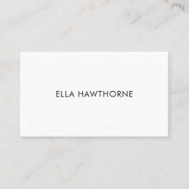Tarjeta De Visita Blanco y Negro Moderno Minimalista