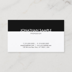 Tarjeta De Visita Blanco Y Negro Moderno Profesional Sencillo Elegan