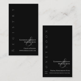 Tarjeta De Visita Blanco y negro moderno - Registro Boda -