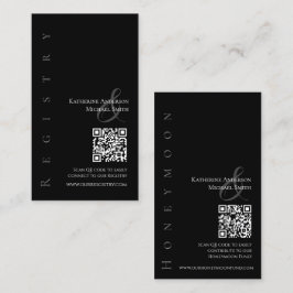 Tarjeta De Visita Blanco y negro moderno - Registro Boda -