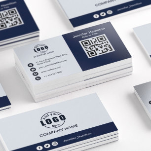 Tarjeta De Visita Blanco y negro profesional añada su código QR de l