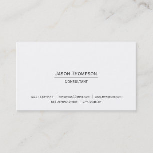 Tarjeta De Visita Blanco y negro profesional hermoso simple