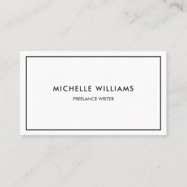 Tarjeta De Visita Blanco y negro profesional minimalista