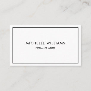 Tarjeta De Visita Blanco y negro profesional minimalista
