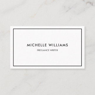 Tarjeta De Visita Blanco y negro profesional minimalista