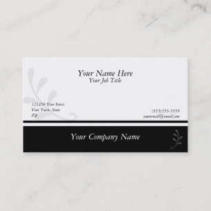 Tarjeta De Visita Blanco y negro simple