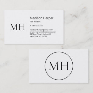 Tarjeta De Visita Blanco y negro simple