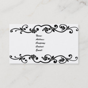 Tarjeta De Visita blanco y negro simple