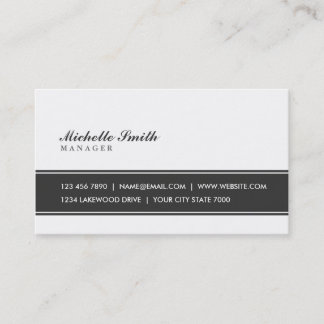 Tarjeta De Visita Blanco y negro simple llano elegante profesional