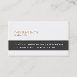 Tarjeta De Visita Blanco y negro simple llano profesional elegante