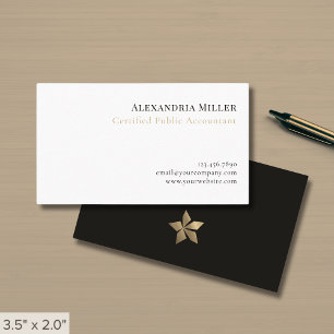 Tarjeta De Visita Blanco y negro simple y elegante