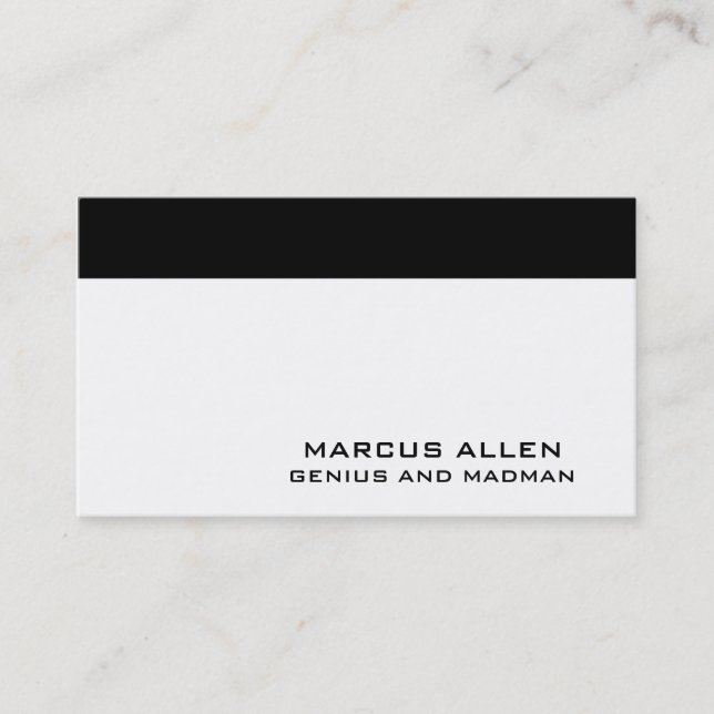 Tarjeta De Visita Blanco y negro simples (Anverso)
