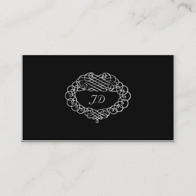 Tarjeta De Visita blanco y negro simples (Anverso)