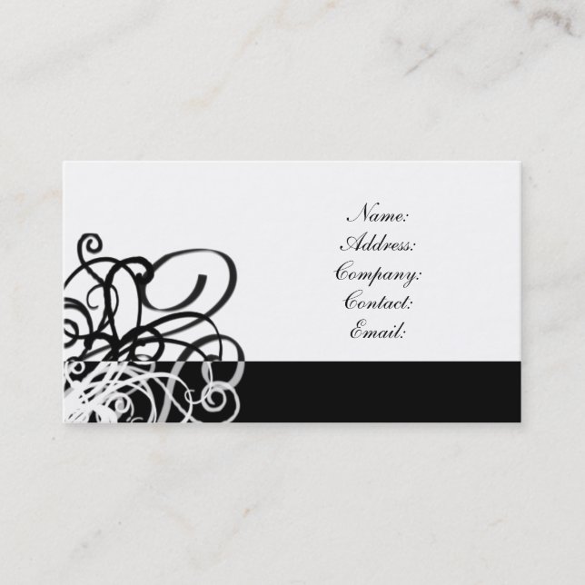 Tarjeta De Visita blanco y negro simples (Anverso)