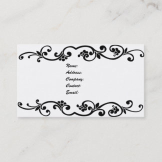 Tarjeta De Visita blanco y negro simples