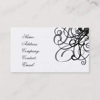 Tarjeta De Visita blanco y negro simples
