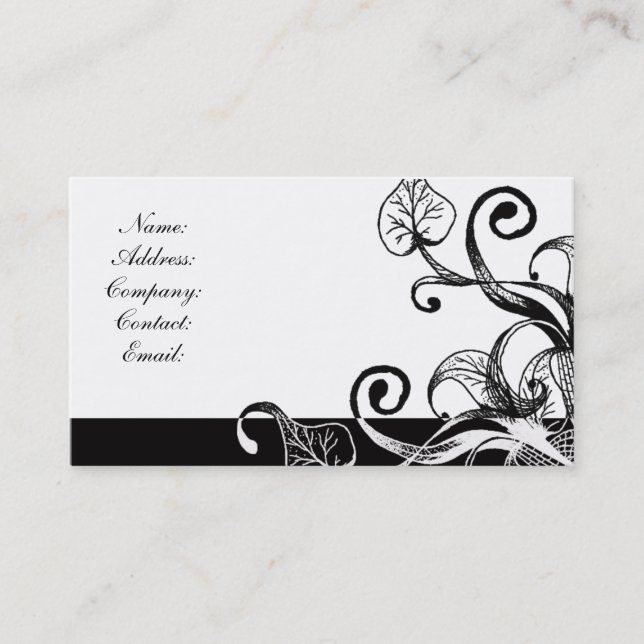 Tarjeta De Visita blanco y negro simples (Anverso)