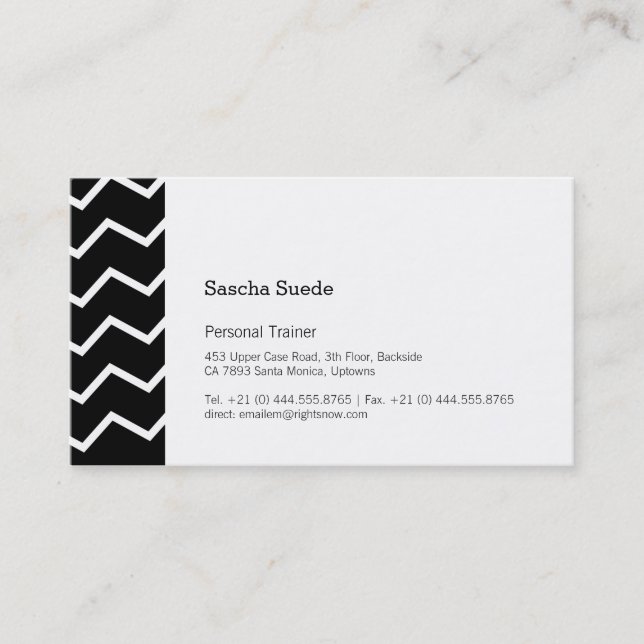 Tarjeta De Visita Blanco y Negro ZIG! (Anverso)