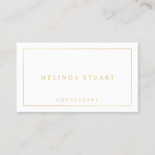 Tarjeta De Visita Blanco y oro elegantes