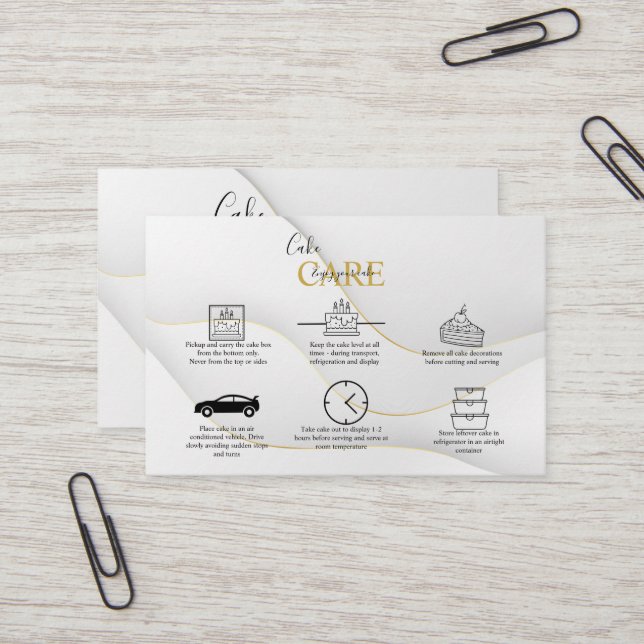 Tarjeta De Visita Blanco y oro moderno y elegante (Anverso/Reverso In Situ)