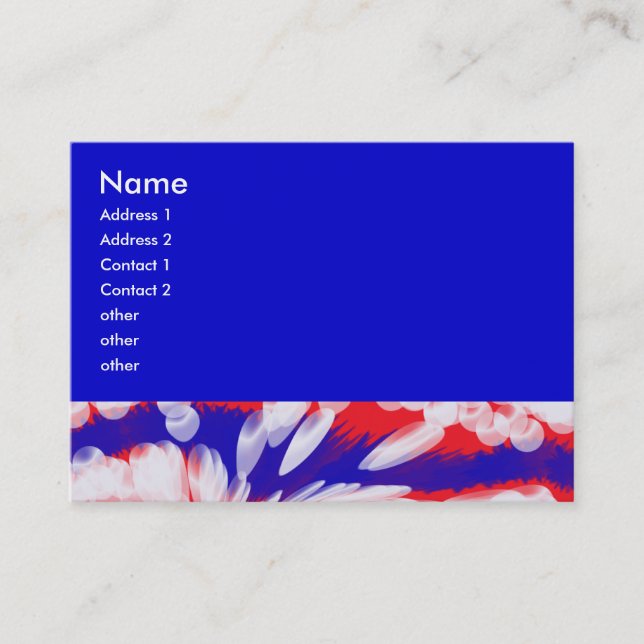 Tarjeta De Visita blancos y azules rojos, (Anverso)