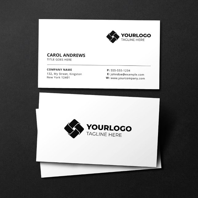 Tarjeta De Visita Blanquecino genérico Añadir su logotipo (Subido por el creador)