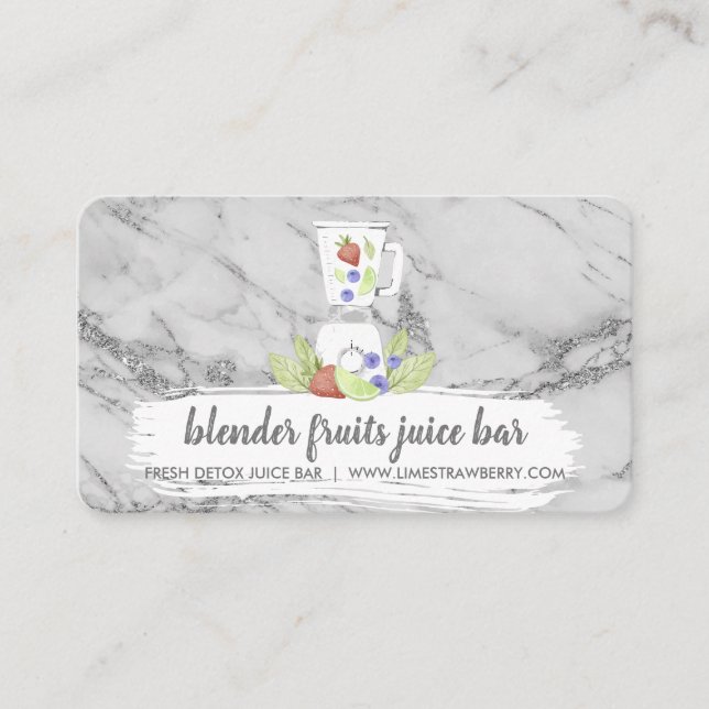 Tarjeta De Visita Blender Fruits Mixed drink fresh juice marble (Anverso)