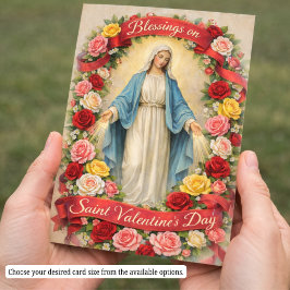Tarjeta De Visita Blessed Mother Mary Valentines Prayer Roses