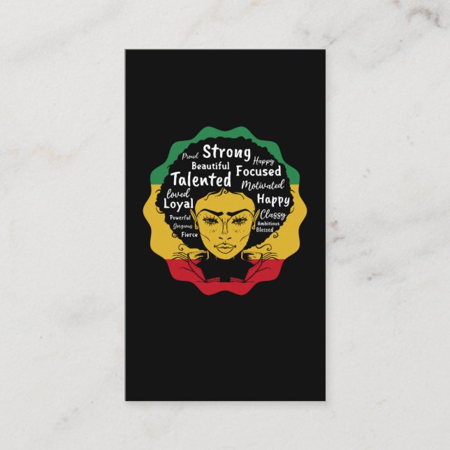 Tarjeta De Visita Blessed Strong Afro Women (Anverso)
