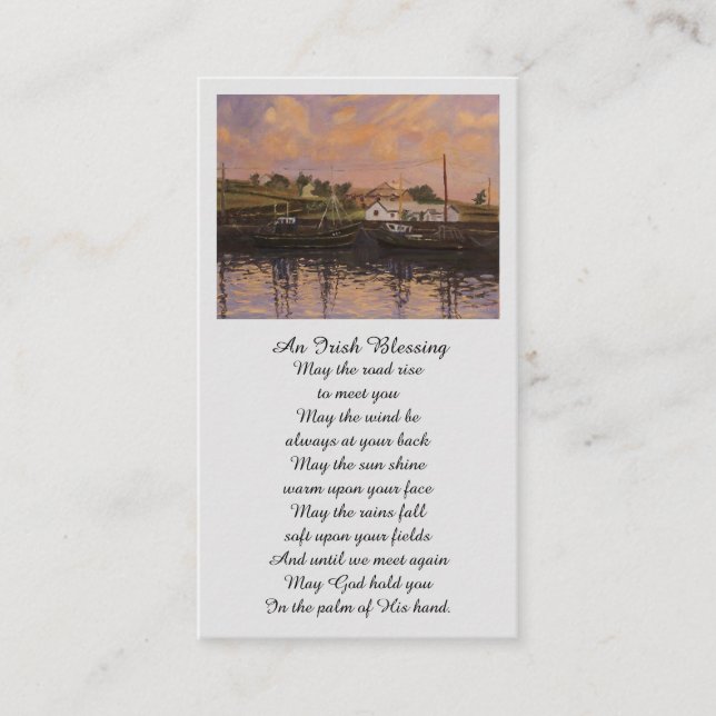 Tarjeta De Visita Blessing Memorial Rustic Prayer Card (Anverso)