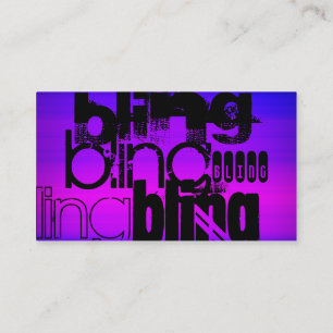 Tarjeta De Visita Bling; azul violeta vibrante y magenta