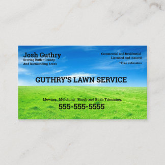Tarjeta De Visita Bliss Lawncare  Business Card