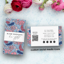 Block Print Floral Salon Estilista de Cabello Maqu