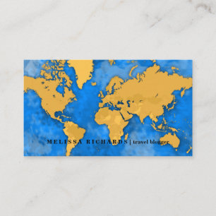 Tarjeta De Visita Blog de viajes del Mapa Mundial de Colores