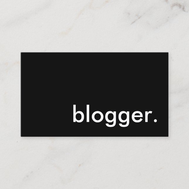 Tarjeta De Visita blogger. (Anverso)