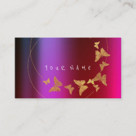 Tarjeta De Visita BLOGGER DE Influencia de Mariposa de Oro Holográfi